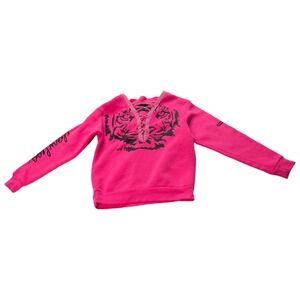 Wild Punch Big Girls Size Medium (10) Pink Black Flawless Tiger Sweatshirt
